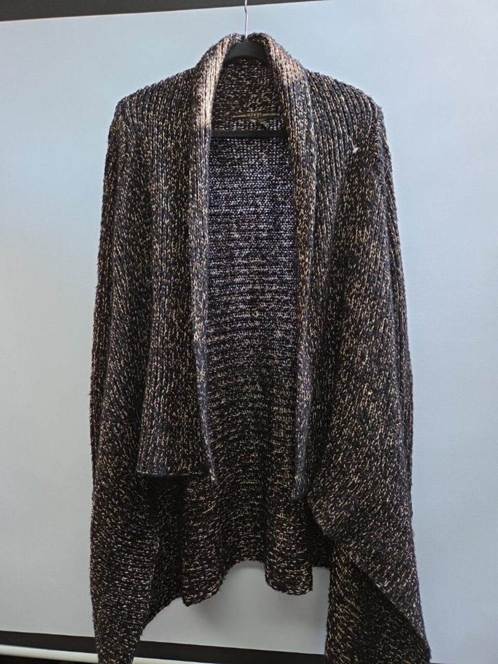 Guess Los Angeles Long Sleeve Knit Cardigan Open Black Gold Women's Size XS